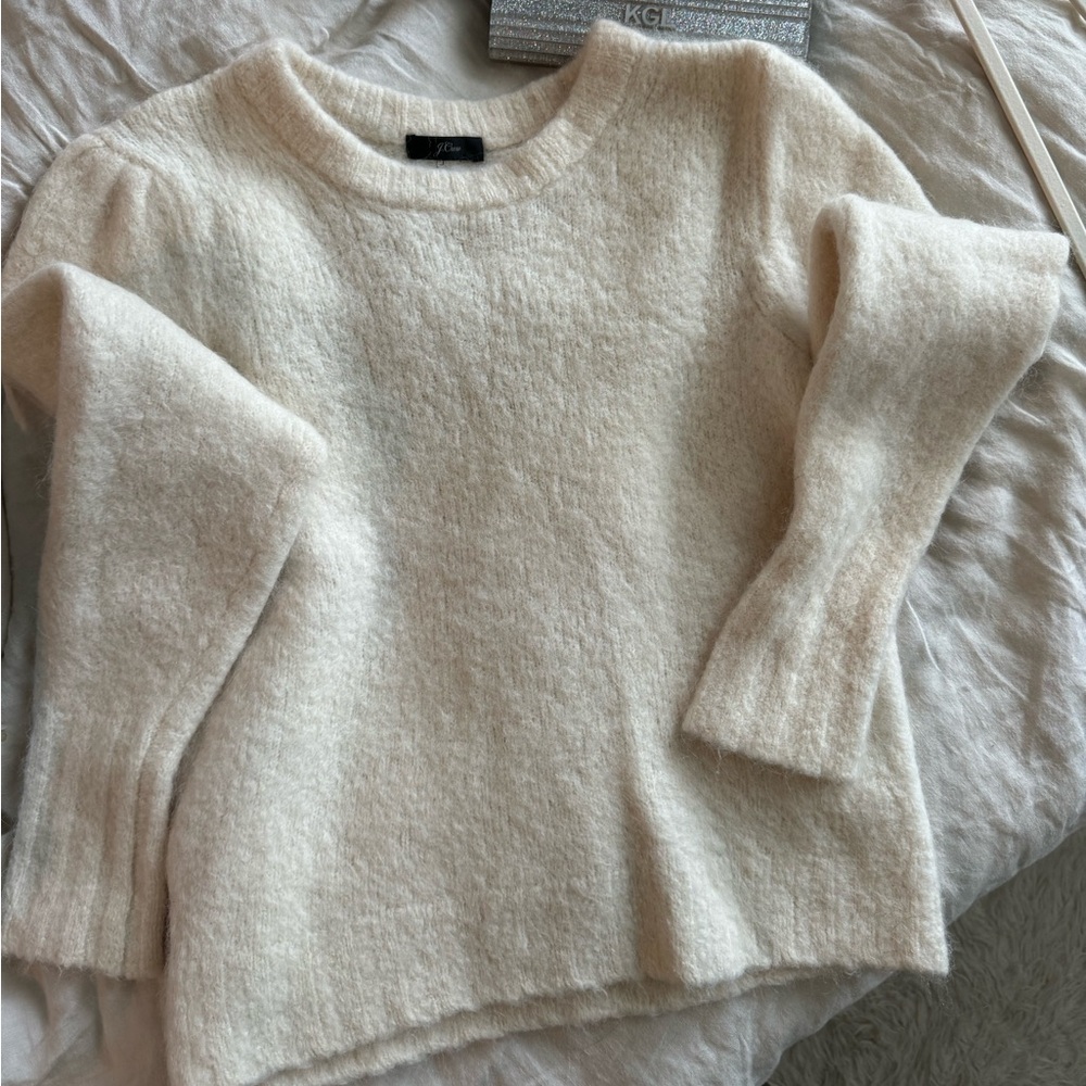 Jcrew white cashmere sweater
